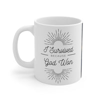 🌟 "Divine Triumph: Warrior Angel Inspirational Coffee Mug" 🌟 "I Survived" White Ceramic Mugs (11oz\15oz\20oz)