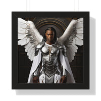 🌟 "Ethereal Grace: Framed Angel Posters in Three Timeless Colors" 🌟 Framed Vertical Poster | African-American Male Angel