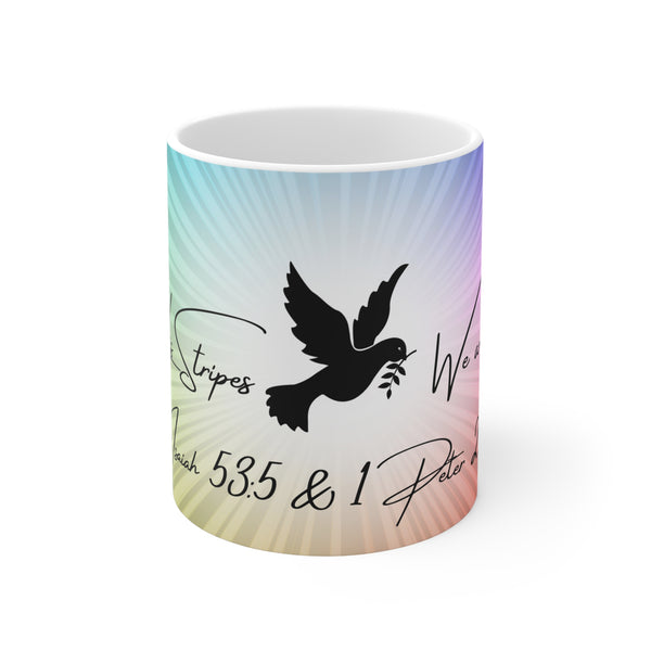 By His Stripes White Ceramic Mug | Inspirational | Christian Gift | Beautiful | Decorative | Mug  (11oz\15oz\20oz)