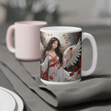 🌟 "Divine Grace Ceramic Mug: Psalm 91:11 Edition" 🌟Asian Female Angel Ceramic Mugs (11oz\15oz\20oz)