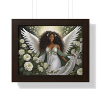 🌟 "Ethereal Grace: Framed Angel Posters in Three Timeless Colors" 🌟Framed Horizontal Poster | African American Female Angel
