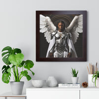 🌟 "Ethereal Grace: Framed Angel Posters in Three Timeless Colors" 🌟 Framed Vertical Poster | African-American Male Angel