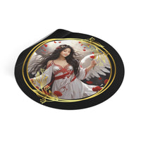🌟 "Celestial Guardian Vinyl Sticker - Angelic Beauty in 5 Sizes" 🌟Asian Female Angel Round Vinyl Stickers