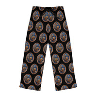 Blue Paisley Framed Women's 🌟 "Personalized Comfort: Custom-Printed Polyester Pajama Pants" 🌟