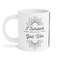 🌟 "Divine Triumph: Warrior Angel Inspirational Coffee Mug" 🌟 "I Survived" White Ceramic Mugs (11oz\15oz\20oz)