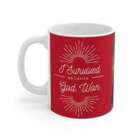 🌟 "Divine Triumph: Warrior Angel Inspirational Coffee Mug" 🌟 "I Survived" Red Ceramic Mugs (11oz\15oz\20oz)