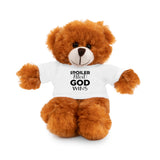 Spoiler Alert: God Wins Stuffed Animals with Tee | Teddy Bear | Bunny | Lamb | Panda | Lion | Jaguar