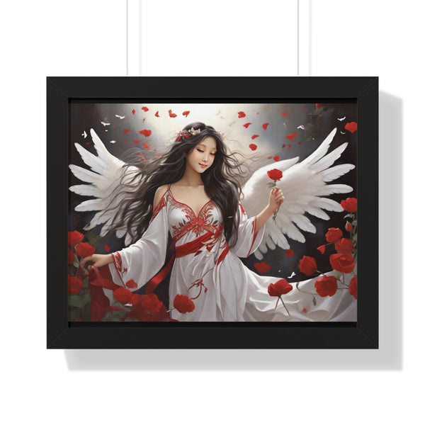 🌟 "Ethereal Grace: Framed Angel Posters in Three Timeless Colors" 🌟 Framed Horizontal Poster | Asian Female Angel