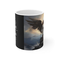 🌟 "Divine Triumph: Warrior Angel Inspirational Coffee Mug" 🌟 "I Survived" Black Ceramic Mugs (11oz\15oz\20oz)