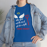 God Wins | Inspirational | Christian Gift | Unisex Heavy Cotton Tee