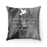 Intimate Pillow | Cushion | Christian Gift | Beautiful | Psalm 91:1 | Decorative |Spun Polyester Square Pillow