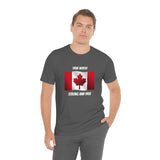 Canadian Flag | True North Strong and Free | Unisex Jersey Short Sleeve Tee