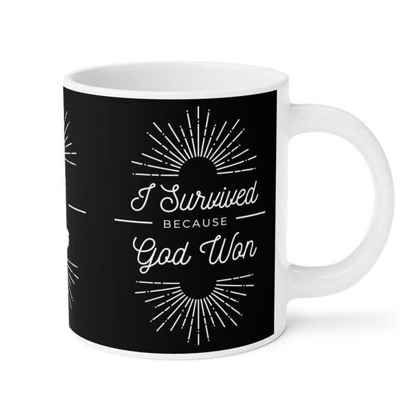 "I Survived" Ceramic Mug Right Side Black