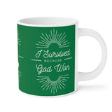 "I Survived" Ceramic Mug Right Side Green 