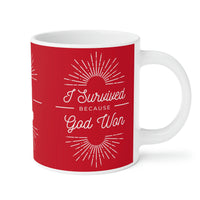 "I Survived" Ceramic Mug Right Side Red