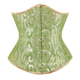 Green Women's Jacquard Under Bust Bone-In Corset | 11 Colors available | XS to Plus Size 6XL | Sexy Clothing | Ladies Jacquard Push Up Steel Boned Bustier