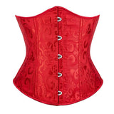 Red Jacquard Underbust Corset Front