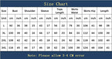 Size Chart from Large to 3XL. Please allow 3-4 cm error.