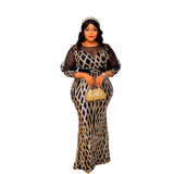 African Fashion Sequin Dress for Plus Size Elegance in Black