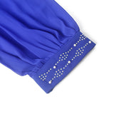 Beaded Cuff detail on Blue Blouse