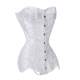 White Over Bust Corset Side View
