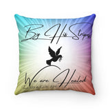By His Stripes Spun Polyester Square Pillow | Inspirational | Christian Gift | Beautiful | Decorative
