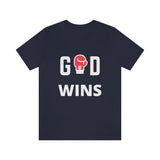 God Wins | Inspirational | Christian Gift | Unisex Jersey Short Sleeve Tee