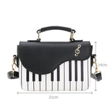 Cute Ladies Piano Pattern Fashion Leather Casual Handbag | Shoulder Bag | Crossbody Messenger Bag